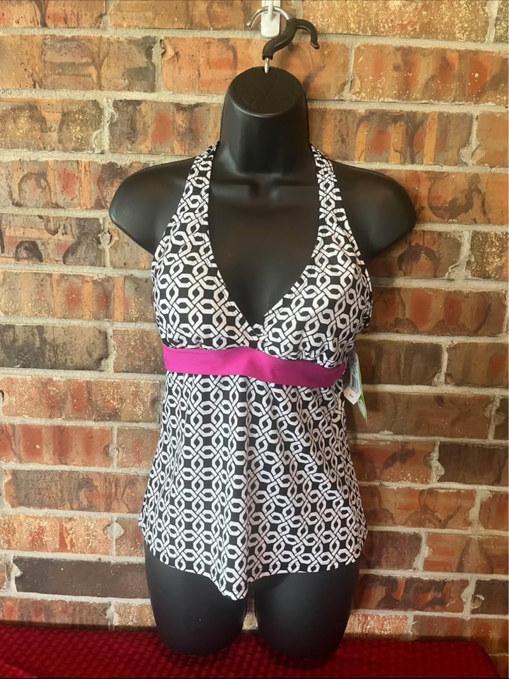 Next Stitch Fabric Black and White Tankini Women’s Size:M NWT